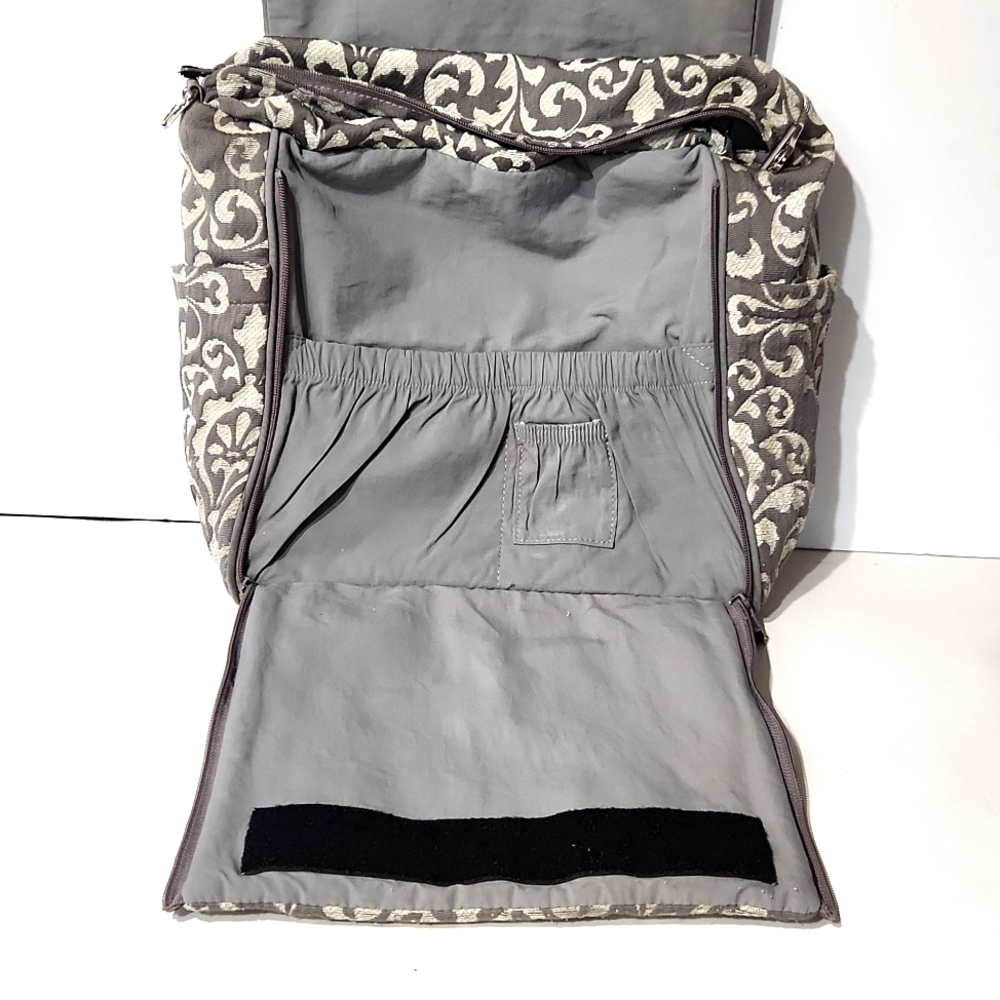 Petunia Pickle Bottom Backpack Diaper Bag Gray & Cream - Picture 4 of 10